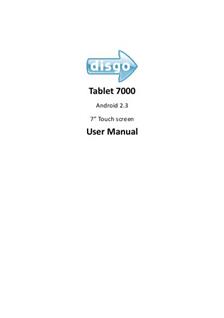 Disgo Tablet 7000 manual. Tablet Instructions.